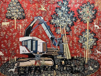 Suzanne Husky, La noble pastorale. Non aux projets inutiles, 203x247cm, 2017