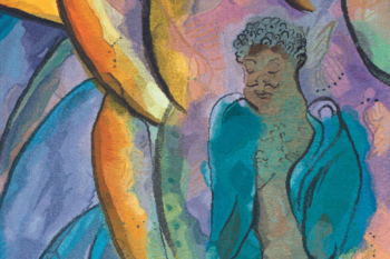 Chris Ofili, The Caged Bird's Song, 2014-2017 (détail). Laine, coton, viscose. Avec l'aimable autorisation de l'artiste et Victoria Miro, The Clothworkers' Company et Dovecot Studios 