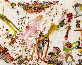 Pascal Monteil, Dernier printemps sur terre, 2023, 90 x 150 cm, Paris musée des Arts décoratifs, photo Célia Pernot, Courtesy Galerie Regala, Arles