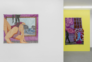 Beauté réservée (2023) Sewn monotypes, embroidered details, and polyester organza