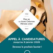 Appel à candidatures pour l’édition 2026 du Prix de la Jeune Création Métiers d’Art ouvert jusqu'au 9/01/2026